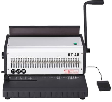 Bindemaschine, Elektrische Eisenring-Bindemaschine, Doppel-Eisenring-40-Loch-Punch-Bindemaschine, Tischkalender-Kalender-Bindemaschine Für Projekte zu Hause oder im kleinen Büro(ET-25 Square hole)