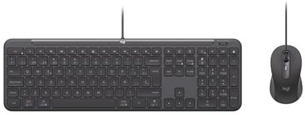 Logitech Signature Slim Wired Combo MK620 for Business | Ratón óptico con cable, teclado normal, USB-C Plug & Play, Windows/Mac/Chrome/PC/portátiles, QWERTY Español - Grafito