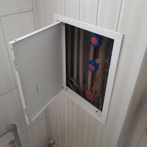 Flush Mount Wall Access Door Panel, 6 8 10 12 14 16 18 20 22 24 26 28 in Inspection Door, Waterproof Access Hole Cover for Shower Bathtub(White)(350x350mm(14x14in))