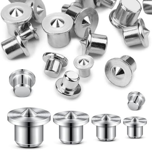 mawmuaw 32 Pcs Dowel Pin Center Point Set Woodworking Alignment Tool Stainless Steel Wood Dowels 6/8/10/12 mm Pins Marker Drill Tool for Cabinets Furniture Woodworking