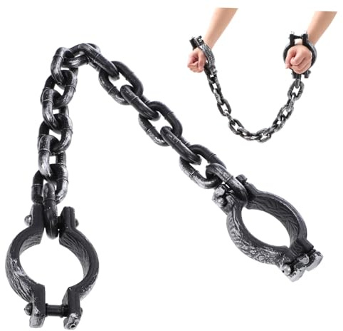 TOYANDONA Halloween Wrist Shackles Black Plastic Handcuffs Chain Links for Cosplay Costume Party Decoration Lightweight and Easy to Wear