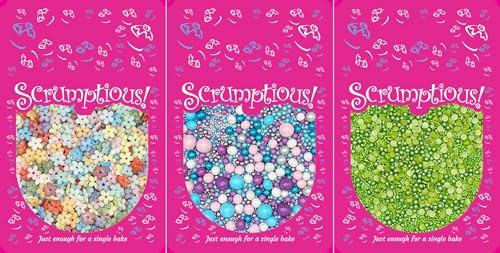 Scrumptious! - Bundle - Aloha Edible Cake Topper Sprinkles Cupcake Decorations - 1x30g Pearls Mix - Stitch, 1x25g Hippy Mix Flowers, 1x30g Colour Medley Green. Party Sprinkle Mixes