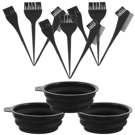 TOPBATHY 3ensembles Kit de Coloration Capillaire Bol Mélangeur Pliable Pinceau de Coloration Ensemble pour Coiffeurs