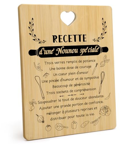 Cadeau Nounou Original Fin De Contrat Cadeau Pour Nounou Planche à Découper | Cadeau Original Merci pour Nounou Assistante Maternelle Cuisine Bambou