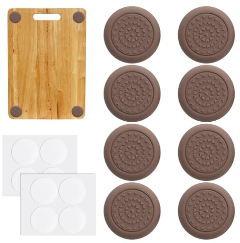 8 Pcs Non-Slip Rubber Feet Pads for Cutting Board, Self-Adhesive Silicone Bumpers with Stickers, Heat Resistant Anti-Scratch Rubber Feet for Chopping Board, Kitchen Countertops, Pots, Pans