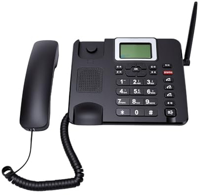 LICAEVEY Téléphone de Bureau GSM 4G, Téléphone Fixe Rétro sans Fil avec Appel d'urgence SOS et Batterie 2000 MAh, pour Les Utilisateurs âgés et Le Bureau à Domicile