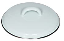 Riess, 0096-006, Deckel mit Chromrand Ø 14cm, BUNT PASTELL, Emaille, Made in Österreich, LBH: 14,5x14,5x4,4cm, 0,188kg, Deckel, Induktionskocher kompatibel, Gasherd geeignet, Elektroherd geeignet