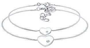 Elli Armband Damen Set Herz Anhänger Mutter Kind mit Kristallen 925 Silber