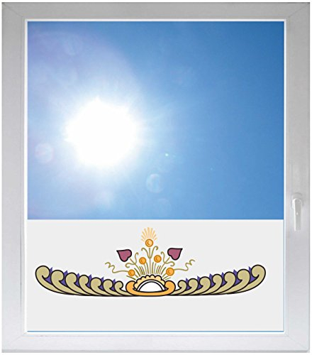 INDIGOS UG - Fensterfolie Blickdicht Ornament - 800x500 mm - Sonnenschutzfolie Fenster - Sichtschutzfolie Fenster Bad, Küche, Fenster, Milchglasfolie