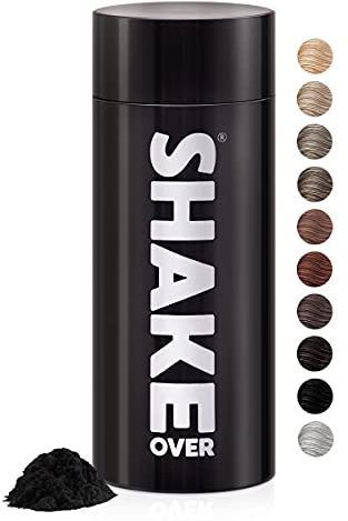 SHAKE OVER Veganes Streuhaar zur Haarverdichtung, Zink angereicherte Fasern | Schütthaar für Frauen und Männer, 30g, Black, vegane Zink-Fasern, hochwertiges Schütthaar, Made in Europe