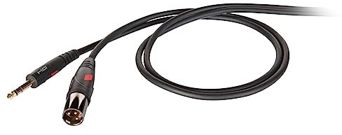PROEL DHG230LU1 - Cavo audio bilanciato professionale connessioni Cannon XLR 3P Maschio a Jack 6.3mm Stereo da 1mt, Nero