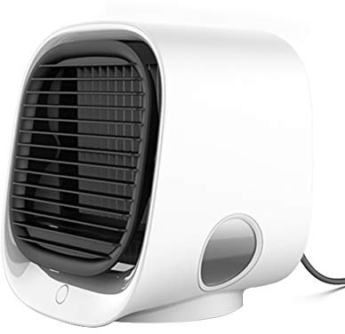 CheungLee Personal Silent Air Cooler & Air Purifier & Air Humidifier & Night Light 4 in 1, Portable Air Cooler with 3 Wind Speeds, Suitable for Office Bedroom Living Room (white)
