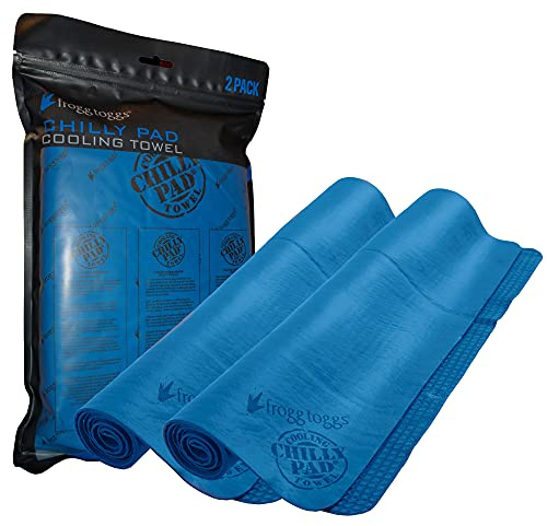FROGG TOGGS Chilly Pad Kühlhandtücher, 2 Stück, 83,8 x 33 cm, Blau, 2 Stück, 2 Pack - 33x13