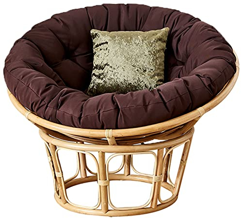 Rund Papasansessel Kissen, Papasan Chair Cushion, Papasan-Kissen, Floor Cushion for Swinging Chair, Papasansessel Kissen, Outdoor Patio Swivel Chair Cushion,Braun,Dia 120cm/47inch