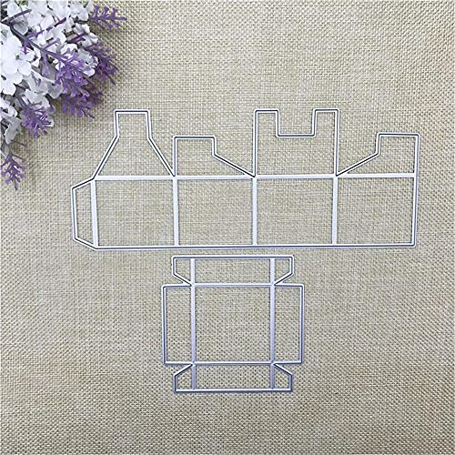 Hinleise Stanzschablone Prägeschablone – 3D große quadratische Box mit Deckel Vorlage Karbonstahl Form für DIY Papier Kunst Karte Geschenkbox Candy Box