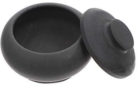 EXCEART Calligraphie Encrier Plat Mini Vintage Ronde Pinceau de Calligraphie Lavage Bol avec Couvercle Chinois Sumi D' Encre Plaque Récipient pour Femmes Hommes 22E22EH10MS