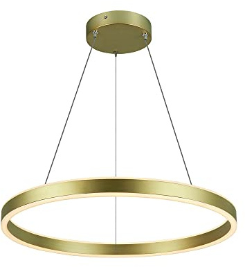 SLV Pendelleuchte ONE 60 PHASE up/down/Wohnzimmer-Lampe, Innen-Beleuchtung, Hänge-Leuchte Esszimmer, LED, Decken-Leuchte/2700/3000K 24W 820/830lm messing dimmbar 1005177 Rund 60cm Messing