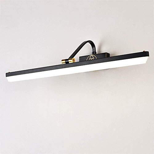 Quevia-Eletro Beschlagfrei Make Up Spiegel Licht Schwarz Spiegeleuchte Leselicht Badezimmerleuchte Eisen & Acryl Wandlampe Drehbares Für Bad Schminklicht Bilderlampe Spiegel LED 11W 4200K