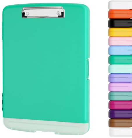 Piasoenc Appunti con stoccaggio, contenitore portatile per appunti da ufficio, dimensioni 40x20x30 cm, apertura laterale, clip resistenti, per appaltatore insegnante ufficio forniture in aula verde