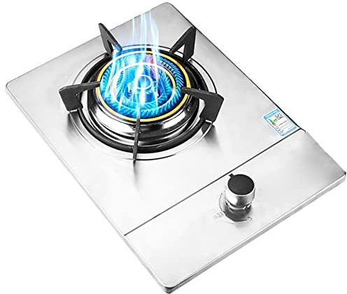 IBOWZ Placa de Gas Placa de Gas 4.0KW Cocina de Triple Anillo Cocina con Quemador Wok, Ajuste de Fuego de 5 velocidades, Panel de Acero Inoxidable fácil de Limpiar, Protección contra Incendios y s