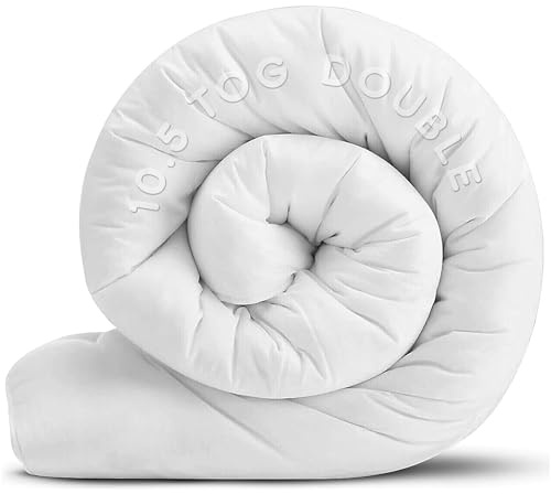 Hafaa Double Duvet 10.5 Tog All Season Anti Allergy Duvets Hollowfibre Filling Thick and Warm Duvet Double - UK Made Quilt