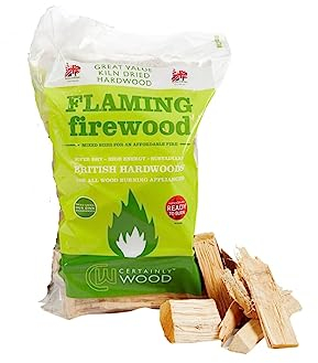 Certainly Wood Flaming Firewood Kiln Dried Hardwood Logs – Fire Wood for Log Burner Woodburning Stove Open Fire Pits Bbq Pizza Oven Fireplace Chimenea Barbecue Firepit Camping – Ready to Burn
