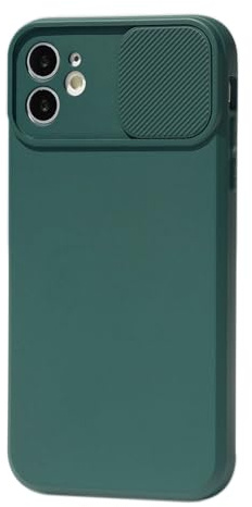 Keyihan Cover per iPhone 11 6,1 Protezione Fotocamera con finestrino Scorrevole,Custodia in Silicone TPU Morbida Antiurto AntiGraffio,Full Body Protettiva Case Microfiber Lining,Verde Scuro