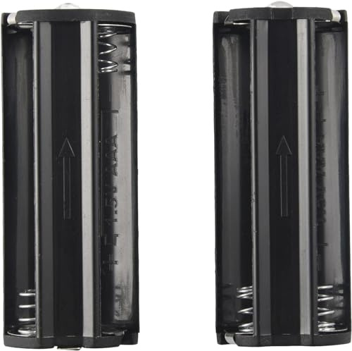 DPWOUM Batteriehalter für 3 x 1,5 V AAA-Batterien, Taschenlampe, Batterien, Akkumulatoren und Zubehör, Schwarz, 2 Stück