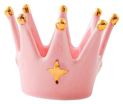 PRETYZOOM Leuchter Kronenschmuck Hochzeitstischdekoration Mini-krone Votivkerze Mit Schmuckhalter Retro Desktop- Kronenornament Esstischdekoration Kerzenhalter Statue Keramik Glas Zubehör