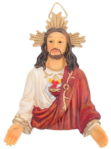 Cabilock Heilige Jesus-Statue Aus Harz Katholische Tischdekoration Einzigartige Religiöse Figur Für Zuhause Und Büro Für Freunde Und Familie