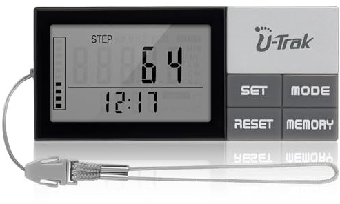 U-Trak 3D Pedometer for Walking, Simple Step Counter for Walking with Lanyard, Accurate Step Tracker with 7 Days Memory, Walking Distance, Exercise Time, Calorie Counter for Men Women Kids Seniors