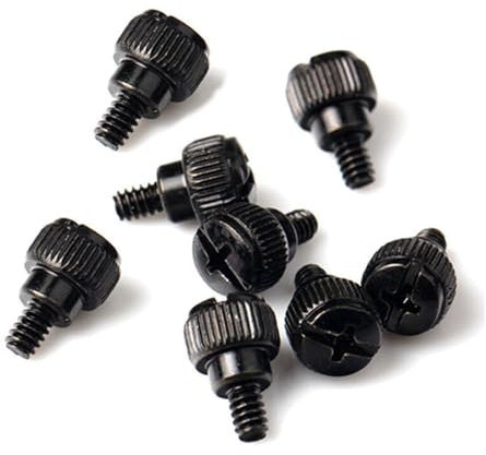Muarted 8 Stück Rändelschrauben for PC-Computergehäuse, 6-32 Rändelschraube, schwarz