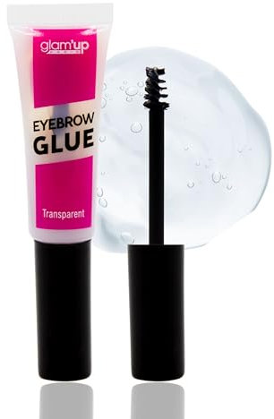 Glam’Up Paris - Gel Fixateur Sourcils - Brow Glue - Colle Fixatrice à Sourcils - Fini Naturel - Applicateur Goupillon - Longue Tenue - Transparent