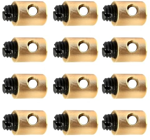 JEYORZY 10 Pièces Serre cable, serre cable acier, Serre Cable velo, Serre-serre Cable Velo Câbles de Gaz en Laiton pour Accélérateurs de Scooters et Motos