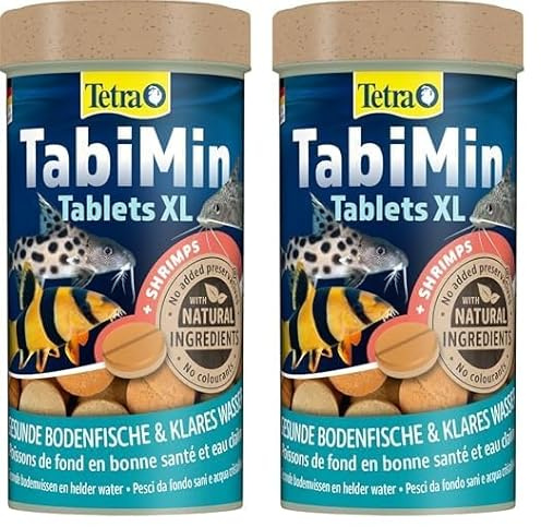 Tetra Tablets TabiMin XL - Tabletten Fischfutter für alle größeren Bodenfische, insbesondere für Bodenfische mit größerem, unterständigem Maul, 133 Tabletten Dose (Packung mit 2)