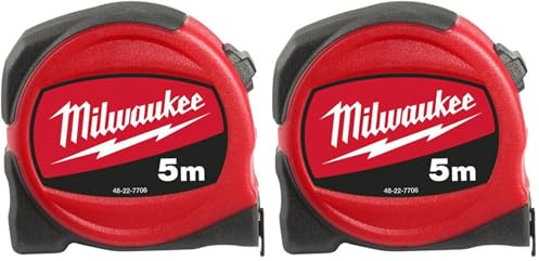 Milwaukee - Flexómetro 5m x 25mm cinta métrica (Paquete de 2)