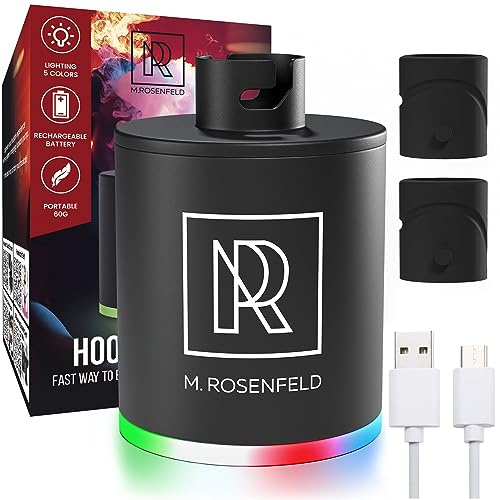 Bomba de arranque para cachimba eléctrica | Quiet & Efficient | Batería de 1300 mAh y LED | Bomba de aire Hookah encendedor de carbón | Accesorios Hookah M. ROSENFELD