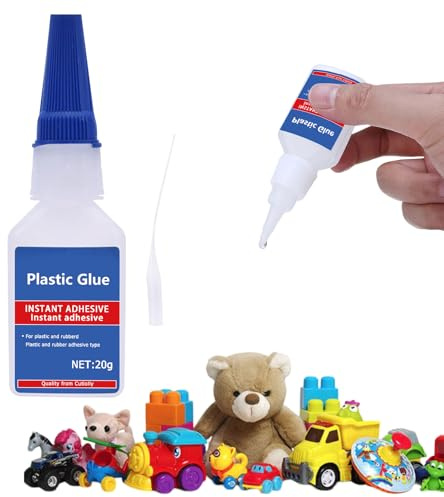 Colla per Plastica,Colla Istantanea Extra Forte,Adesivo Plastica Extra Forte,Adesivo Plasticas con Tappo Anti-intasamento,Super Istantanea per Incollare Tutte Materie Plastiche
