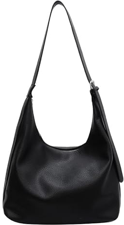 AVZYARDY Borsa a tracolla a mezzaluna in PU con tracolla regolabile, grande capacità, borsa a spalla tinta unita, tote morbido in pelle, borsa casual hobo per lavoro, scuola, viaggi e shopping