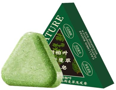 Shampoing Solide Nature Triangle, Shampoing à L'herbe D'usman, Contrôle Le Sébum, élimine Les Pellicules, Savon Solide Nourrissant En Profondeur Pour La Repousse Des Cheveux solide (1PC)