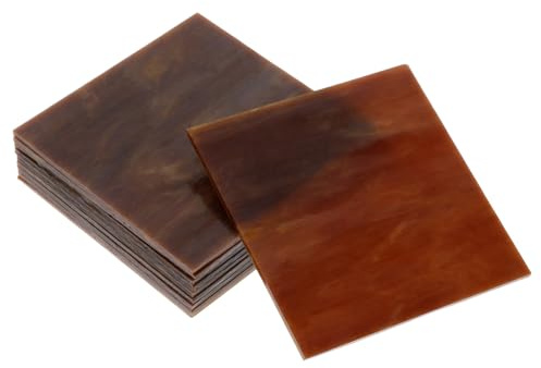 Kisangel Feuilles De Verre Pour Vitraux Kit De Vitrail 10 Pièces Marron Nitrure De Bore Artistiques Transparents Pour Décoration Église Projets Créatifs Mosaïque Loisirs