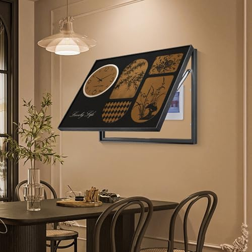 Cache Compteur Electrique De Disjoncteurs, Couvercles Muraux Pour Tableaux Électriques, Boîtes À Fusibles Dissimulées Et Motifs Graphiques Conviennent(Black1,50 * 40cm/19.6 * 15.7in)