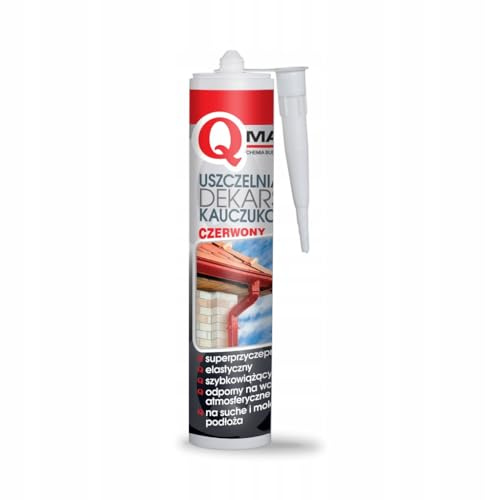 QMAR Dach-Silikon Schwarz – Dichtstoff für Dach, Rinnen und Schornsteine; elastisch, wasserdicht, UV- und witterungsbeständig, für trockene und feuchte Untergründe (Rot)