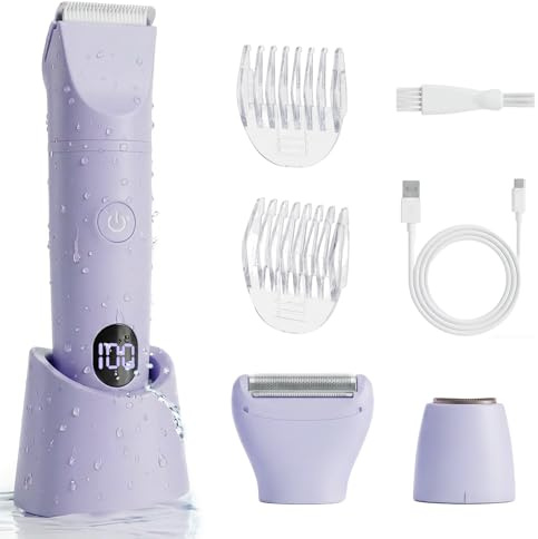 Carehabi Rasoir Electrique Femme 3 en 1 Epilateur Electrique Femme Tondeuse Femme Intime Rasoir Femme avec Affichage LED étanche IPX6 pour Bikini, Aisselles, Jambes
