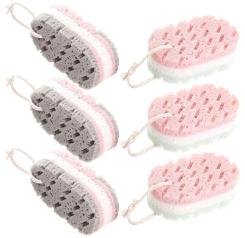 PENIKOKO 6 Piezas Esponja Limpiadora de Baño Esponjas de Baño para Adultos para Exfoliar para Gel de Ducha para Spa y Limpieza