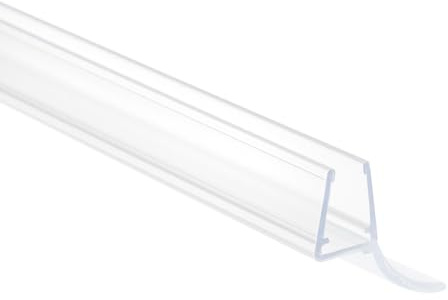 sanicomfort Uni Duschtürdichtung 1 m, Duschdichtung für Glastür 6-8 mm, U-Profil zum Aufschieben, transparent, einfache Lippe, kürzbar,