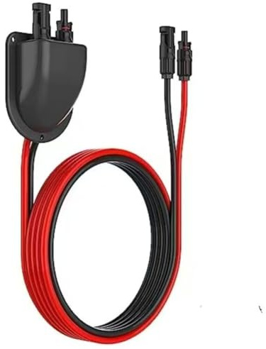 Desiumite Sistema di ingresso doppio cavo solare con cavo di prolunga impermeabile da 2 metri per installazioni di camper, yacht e tetto fotovoltaico (nero)
