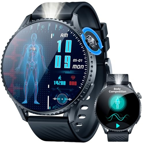 NONGAMX Montre Connectée Homme Sport Smartwatch: 1.56 AMOLED Écran ECG Montre Intelligente avec Appel Bluetooth Moniteur de HRV Acide Urique Sommeil Étanche Fitness Tracker pour Android iOS