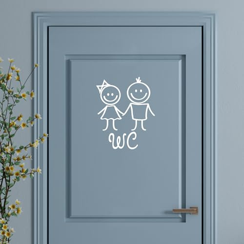 Wandtattoo Loft Türaufkleber WC Männchen Farbig Junge Mädchen Toilette Aufkleber 30 Farben zur Auswahl