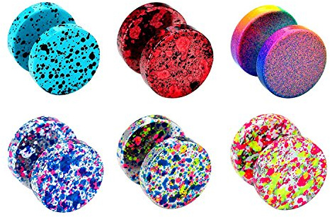 Jewelrieshop assortiti lotto all' ingrosso donne uomini Plug finto illusione tunnel orecchini a doppia vite, Acciaio inossidabile, colore: 03. Value Pack as Pictured (One of Each Color, 6 Pcs), cod. KP00031-M03-6P